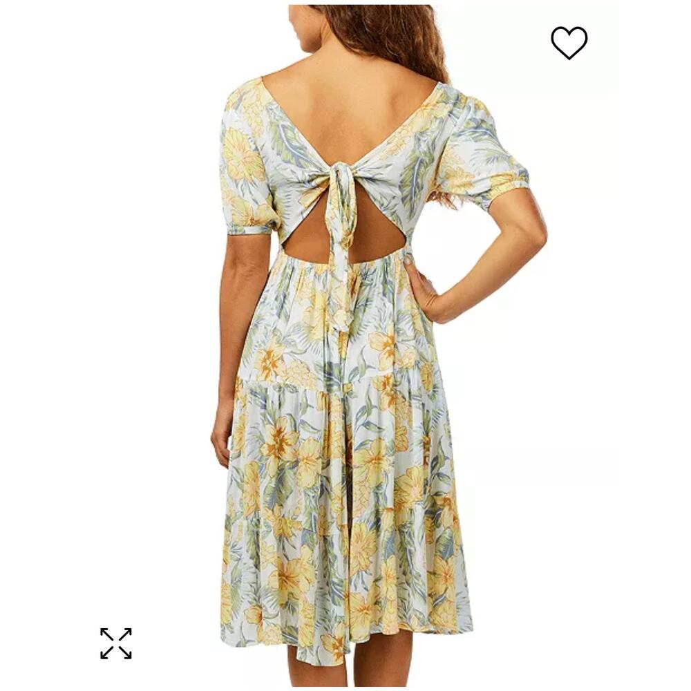 Rip Curl Always Summer Midi Dress Open Back Flora… - image 3